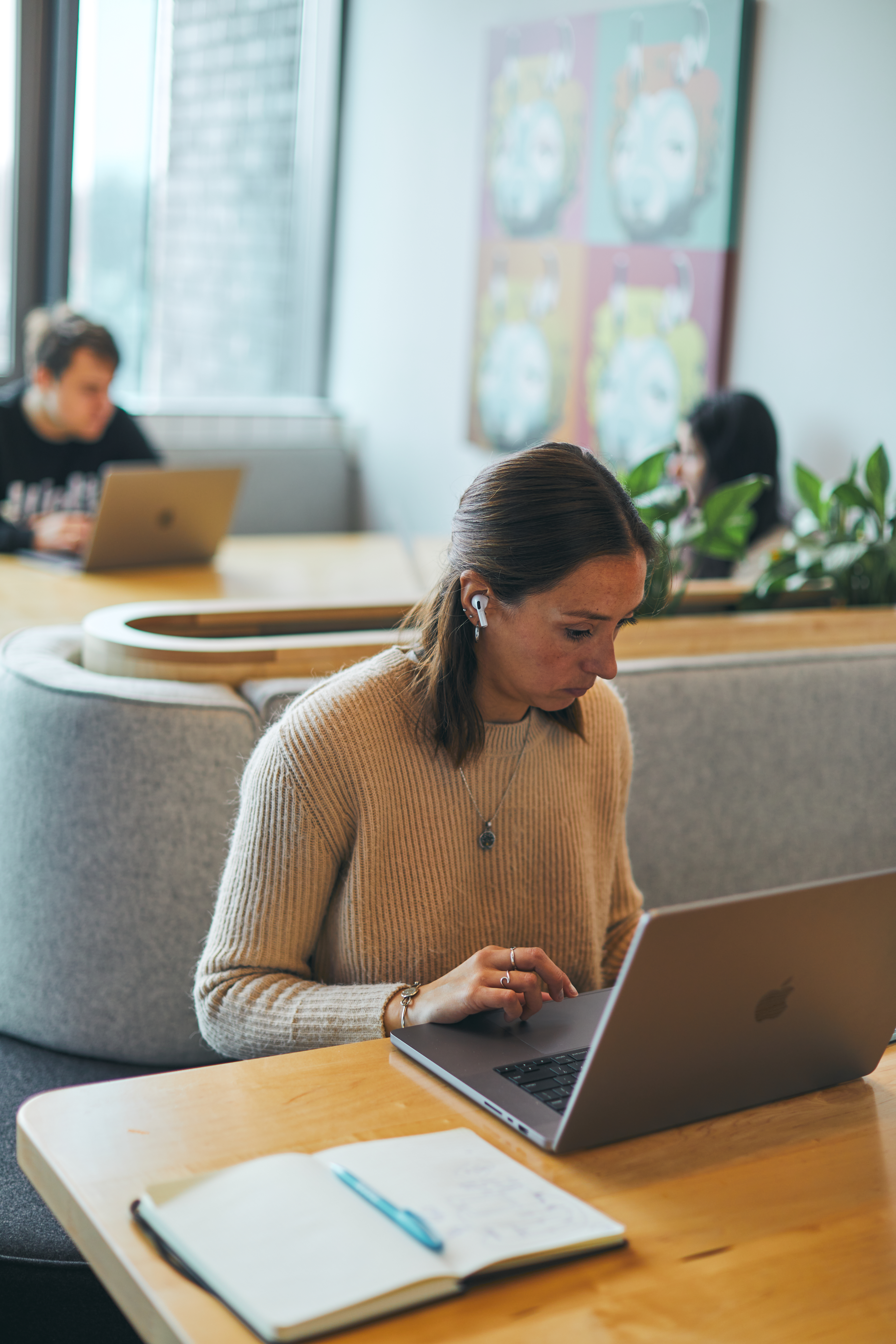 Product: working alone, laptop, focus time