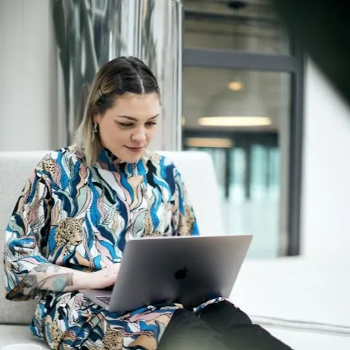 Woman on a laptop