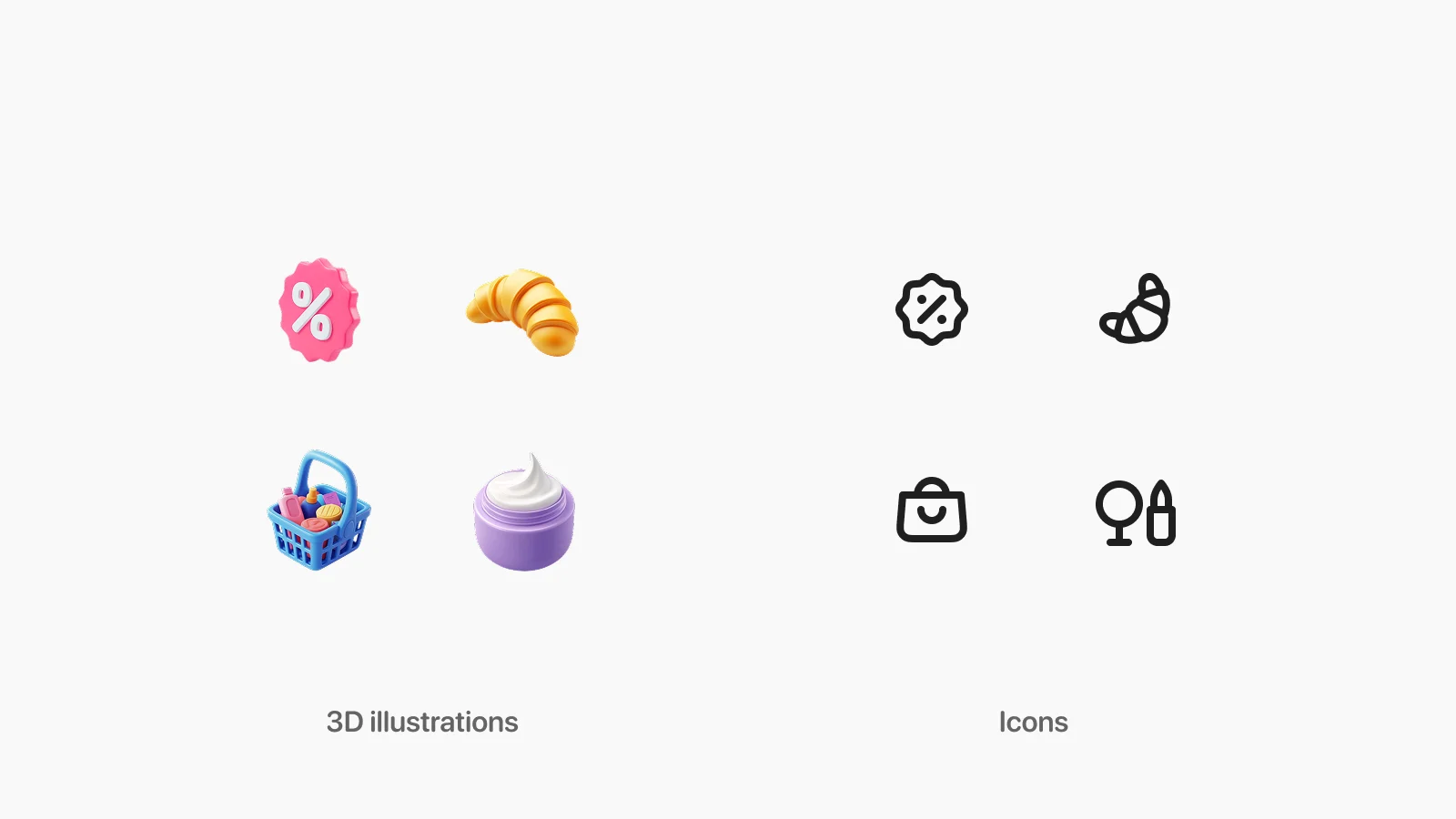 Wolt 3D illustrations & icons