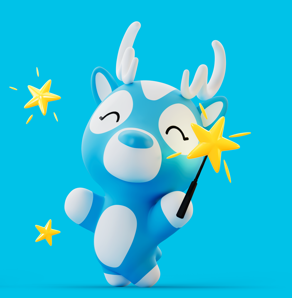 Yuho - sparkle, blue background