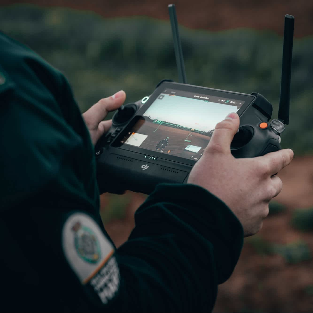 RC Plus controller being used by an operator.