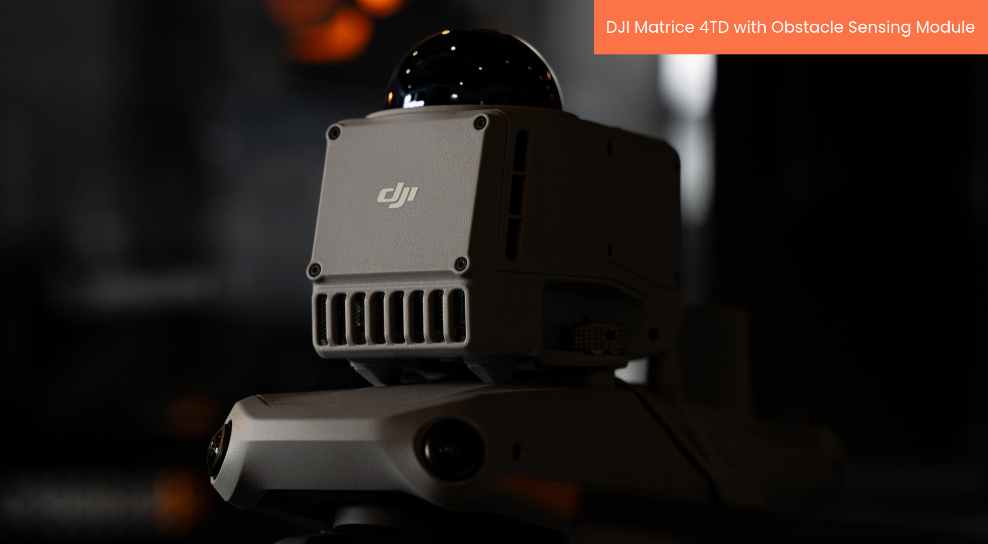 DJI Matrice 4TD with Obstacle Sensing Module attached.