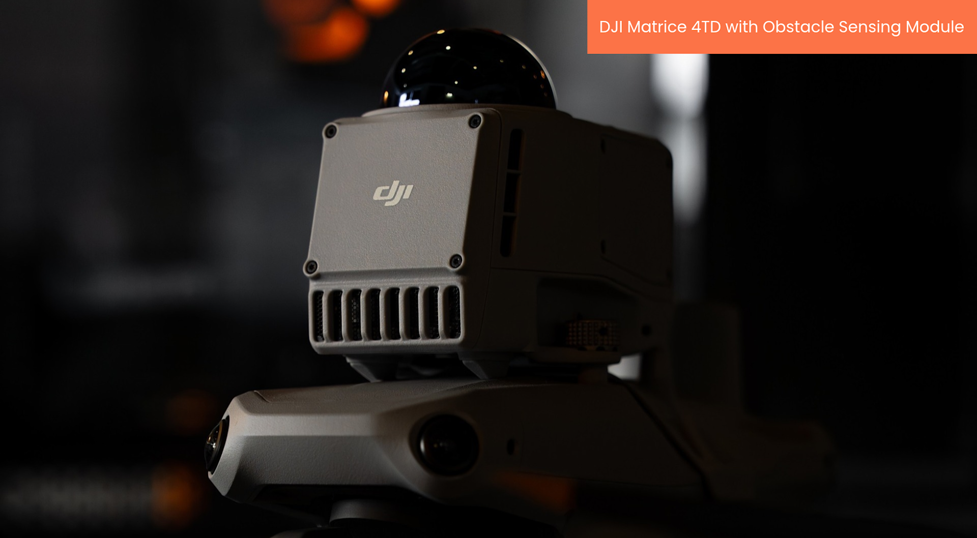 DJI Matrice 4TD with Obstacle Sensing Module attached.