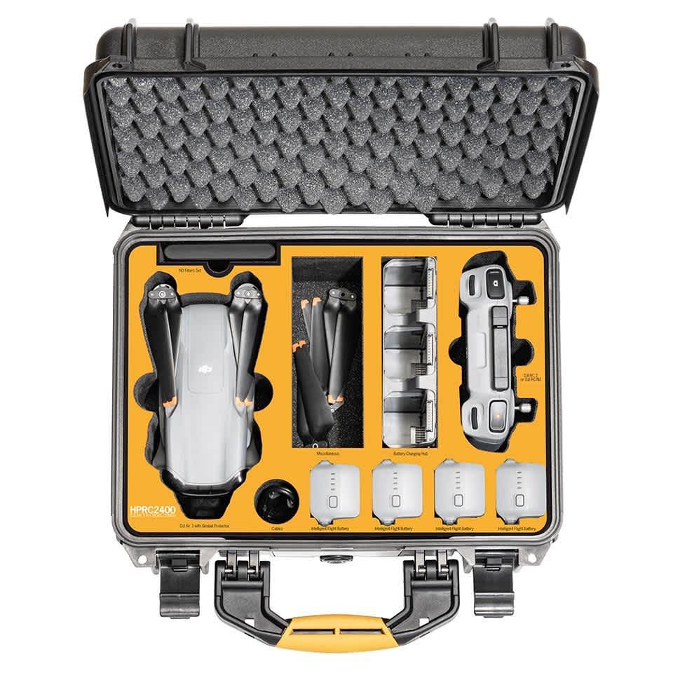 DJI Air 3 Fly More Combo HPRC 2400 Hard Case with combo in case.