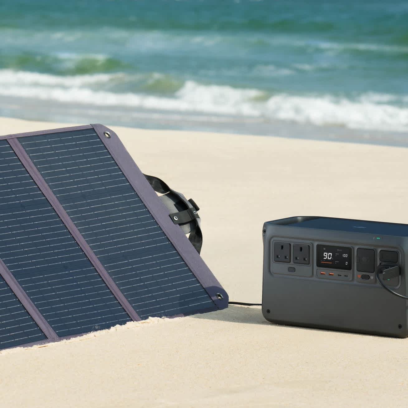 DJI Zignes 120W Solar Panel (EU) attached to DJI Power 500.