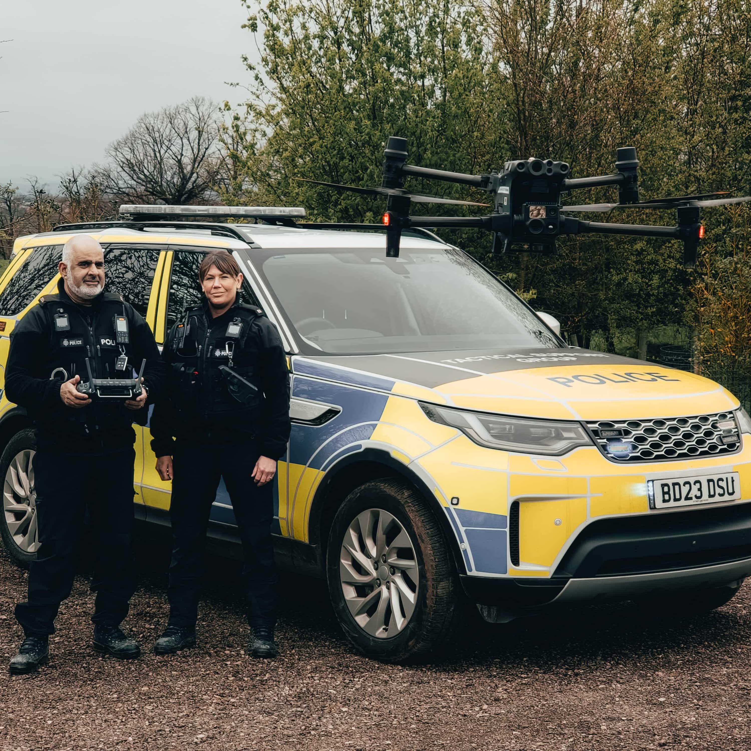 DJI M30 Series in flight, with training team.