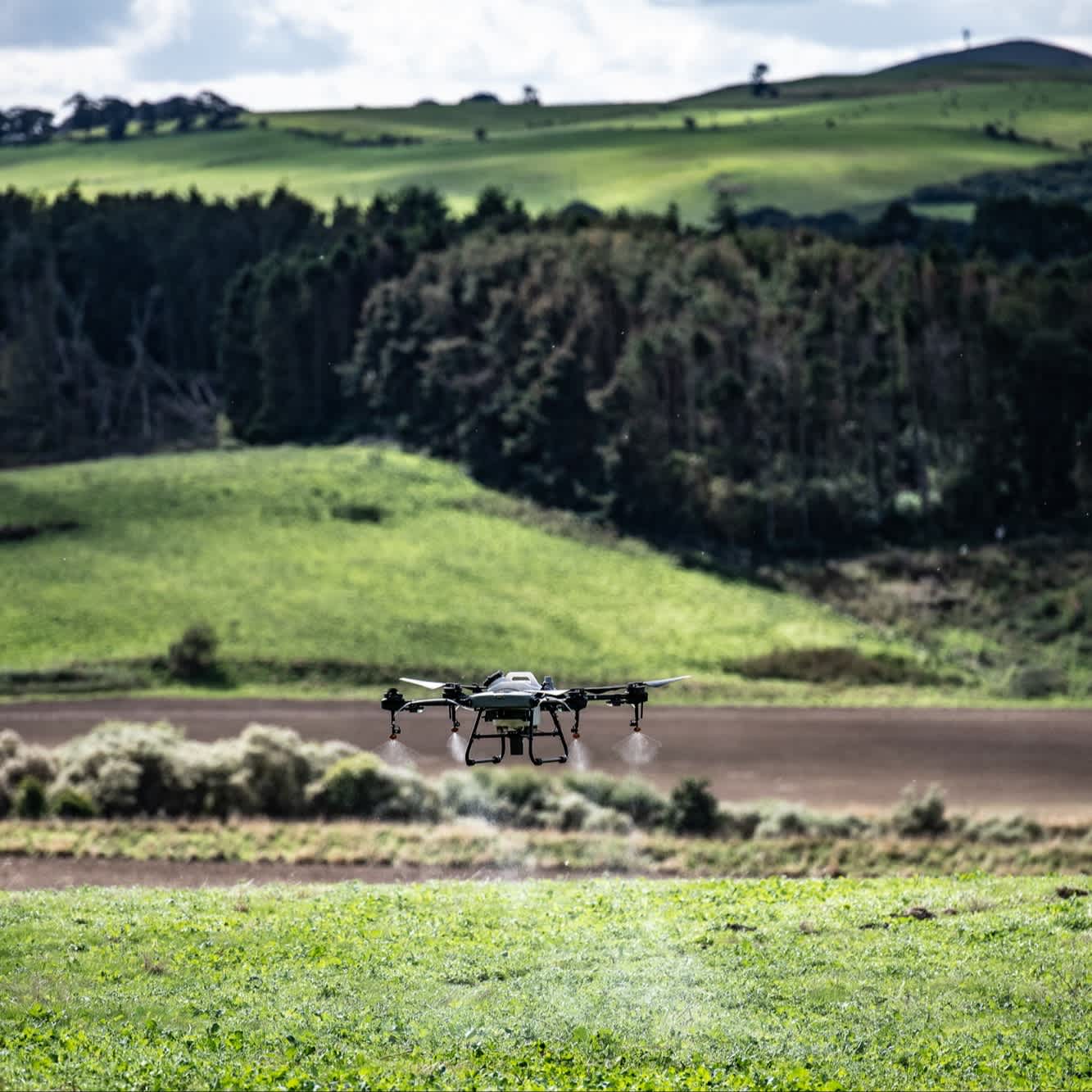 DJI Agras training at an agricultural location.