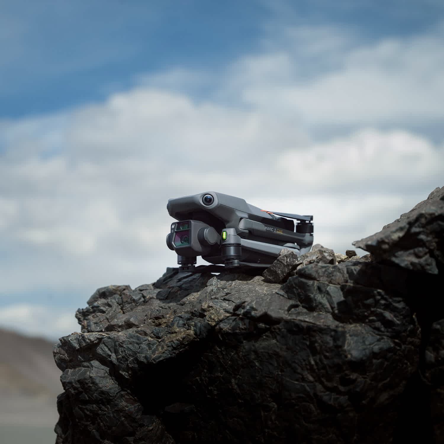DJI Mavic 3 on top of a mountain.