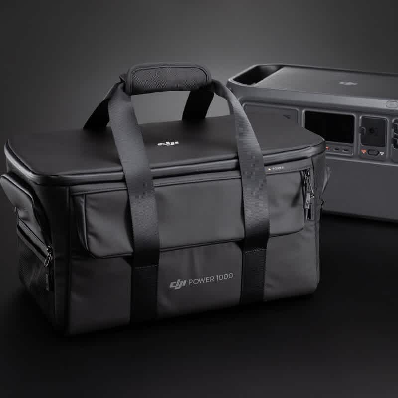 DJI Power 1000 Protective Storage Bag in front of a black background.