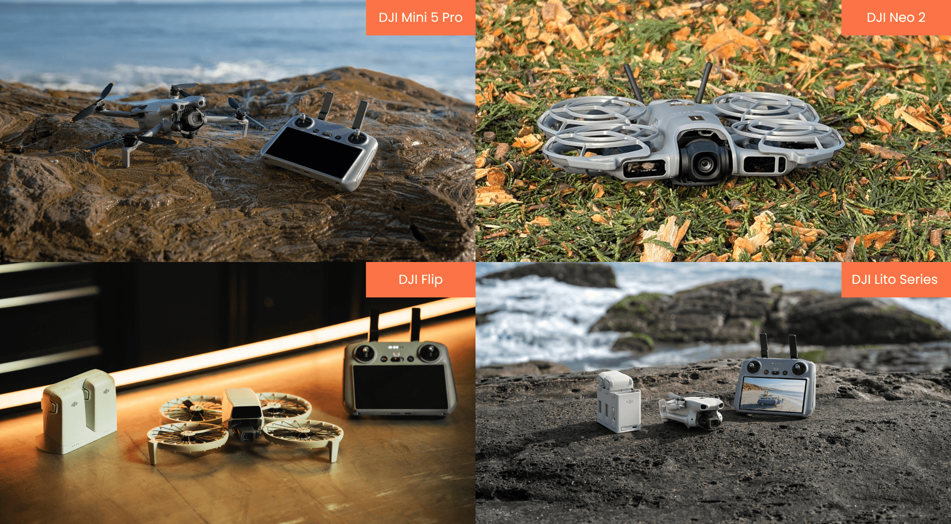 Best sub 250g DJI drone: Mini 5 Pro vs Flip vs Neo 2 vs DJI Lito Series.
