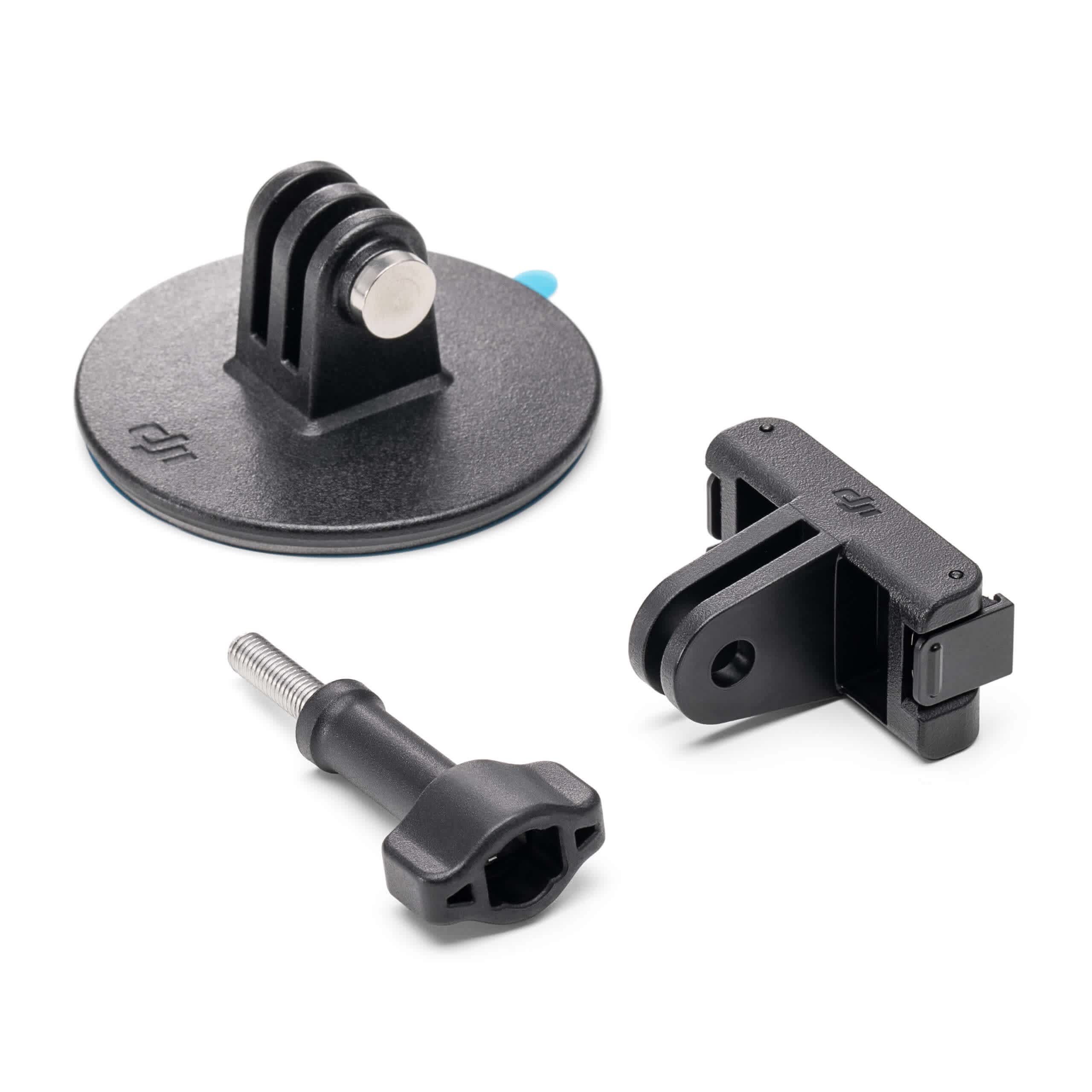 DJI Osmo Action Adhesive Base Kit in front of a white background.