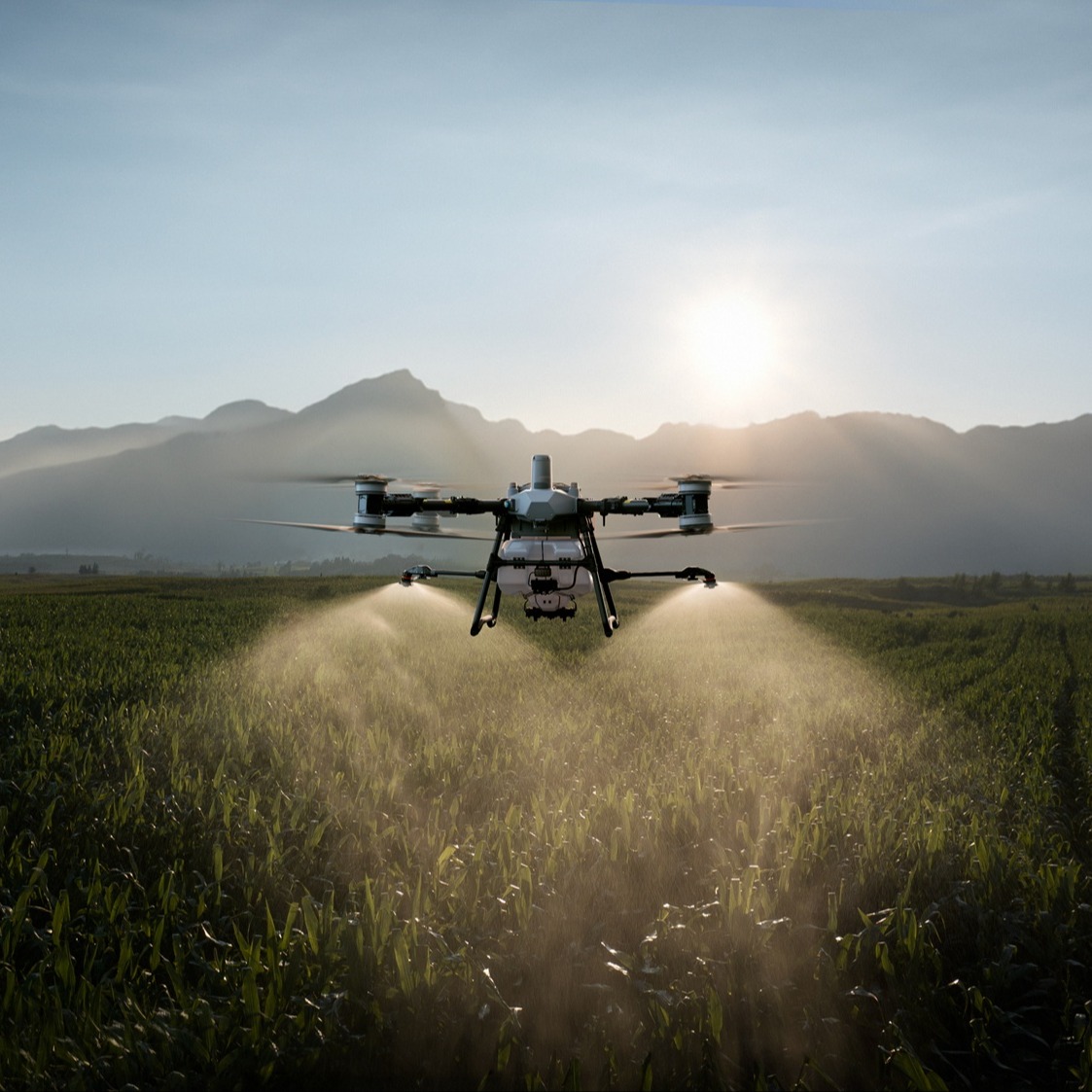 DJI Agras T100 spraying drone.