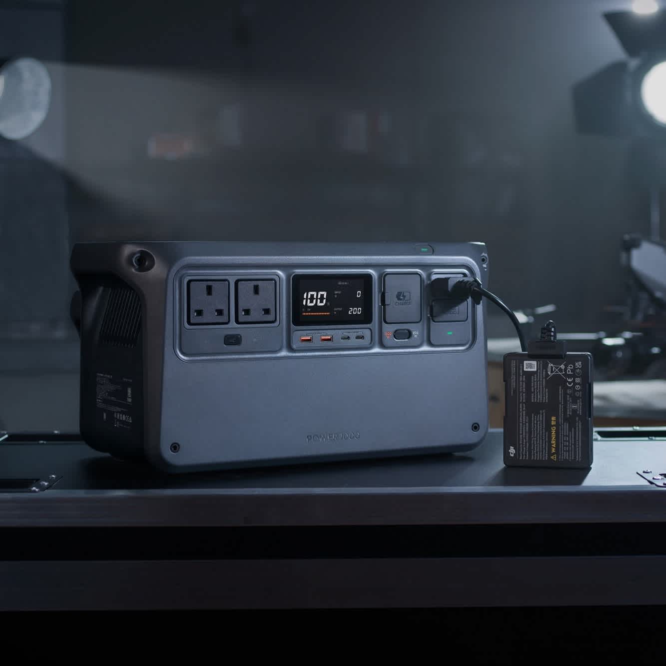 DJI SDC to DJI Inspire 3 Charge Cable attached to DJI Power 500.