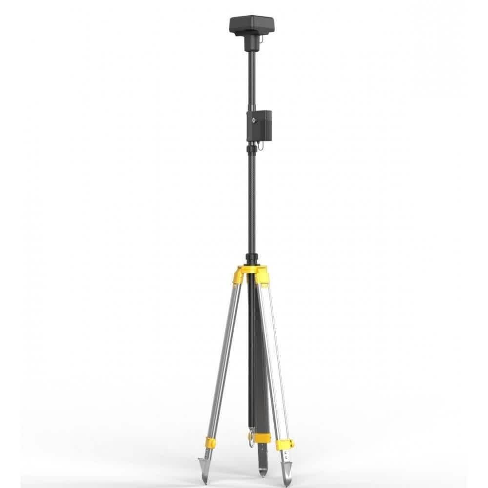 D-RTK 2 Mobile Station and tripod in front of a white background