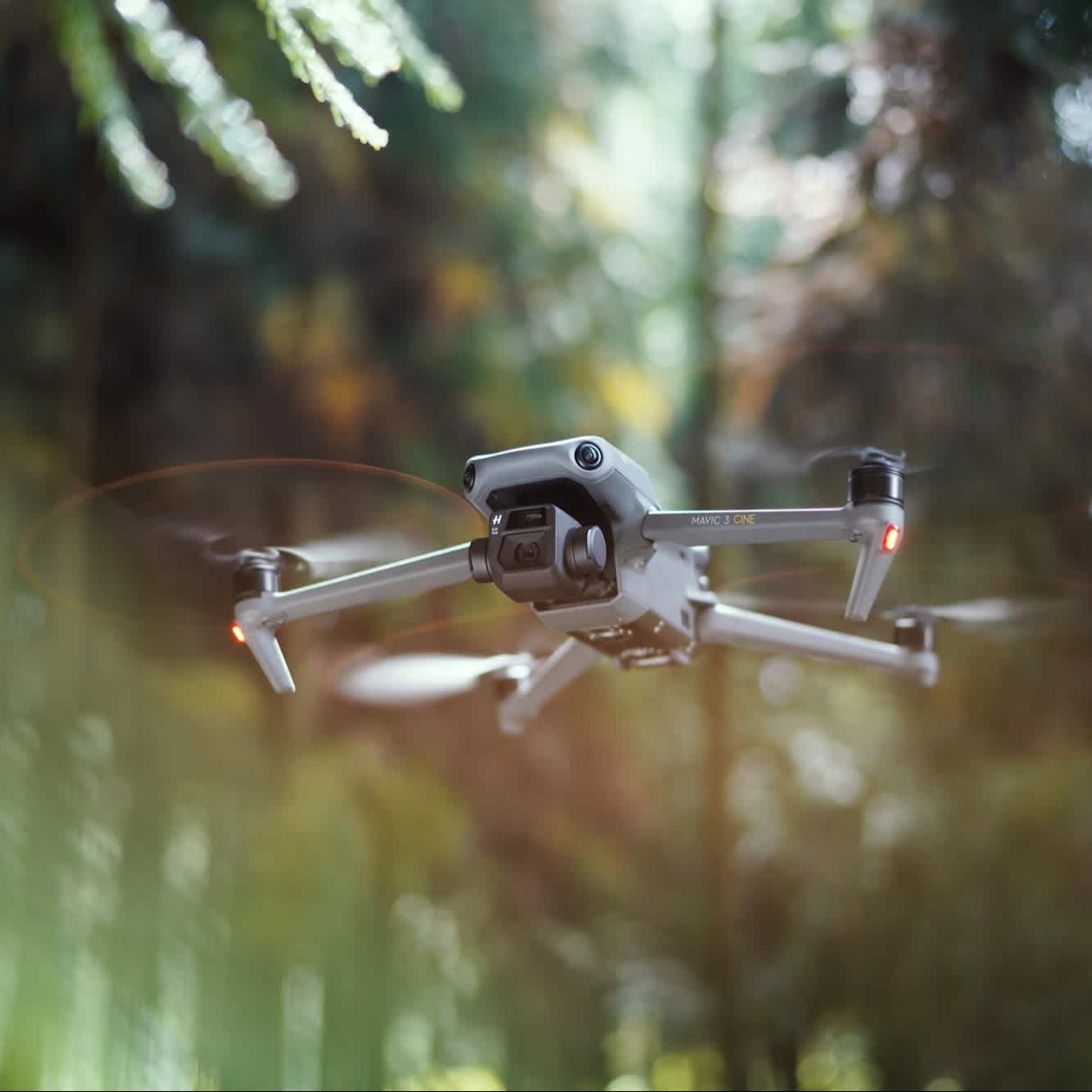 DJI Mavic 3 Enterprise Series Low Noise - 8658F Propeller (C2 Certified) attached to drone, in flight.