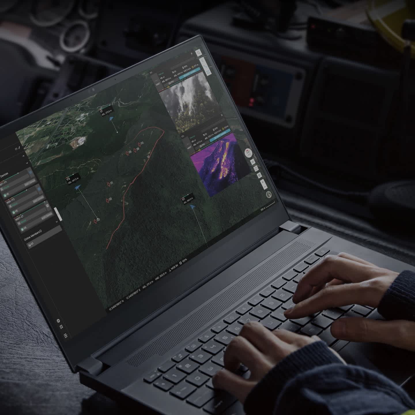 FlightHub 2 in use on a laptop.