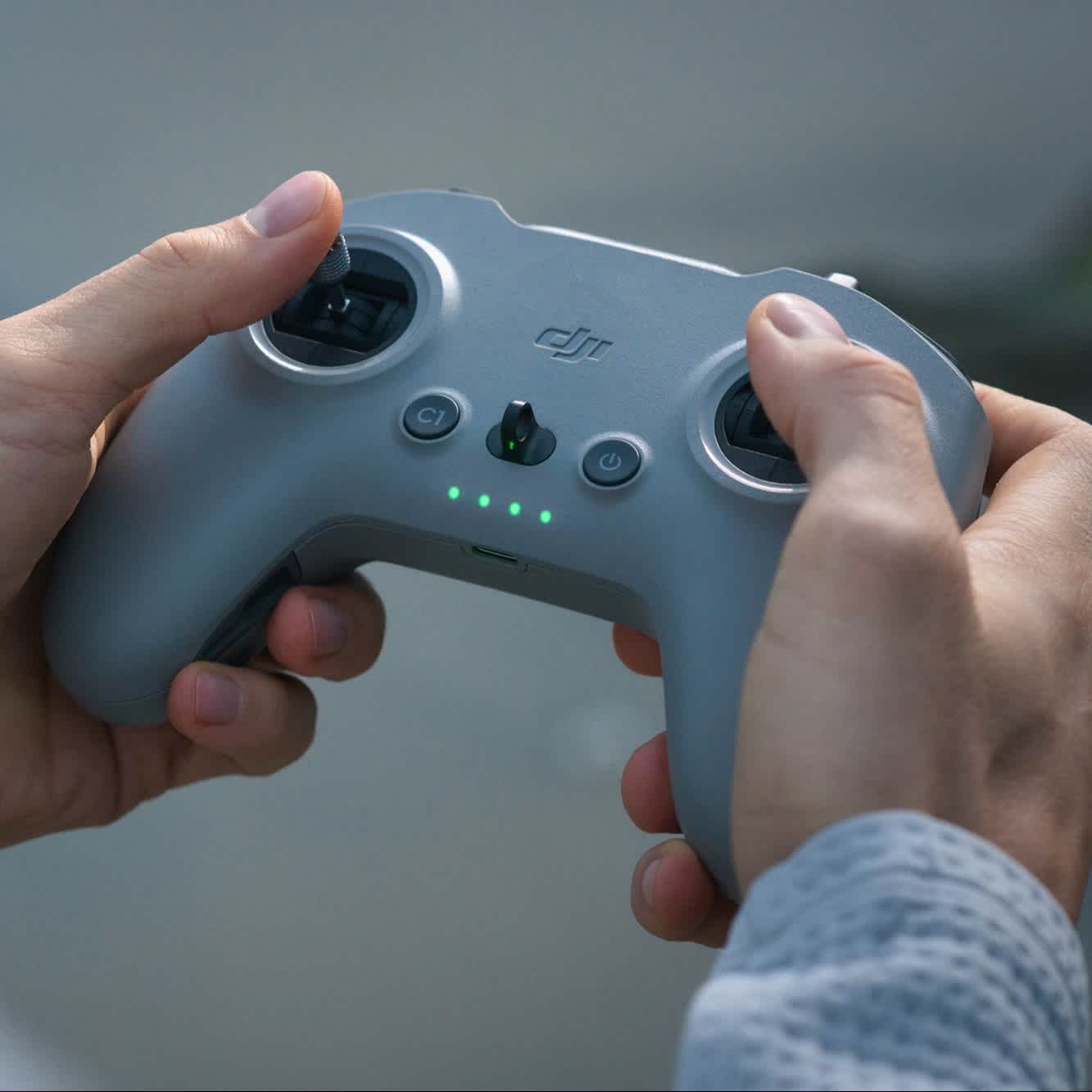 DJI FPV Remote Controller 3 in use.