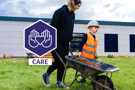 2.204 Employees volunteering at a local school to create a garden area for students - sustainability