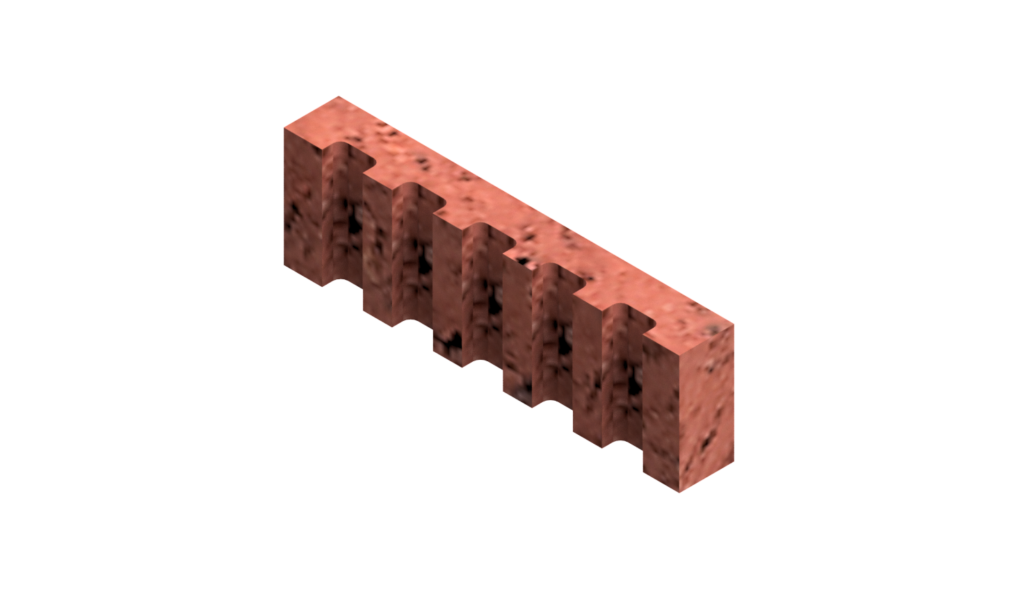 Rear perforated stretcher brick slip
