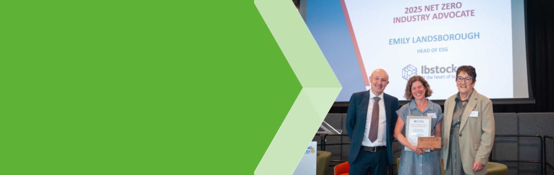 Emily Landsborough, Head of ESG at Ibstock, receives award for 2025 Net Zero industry advocate