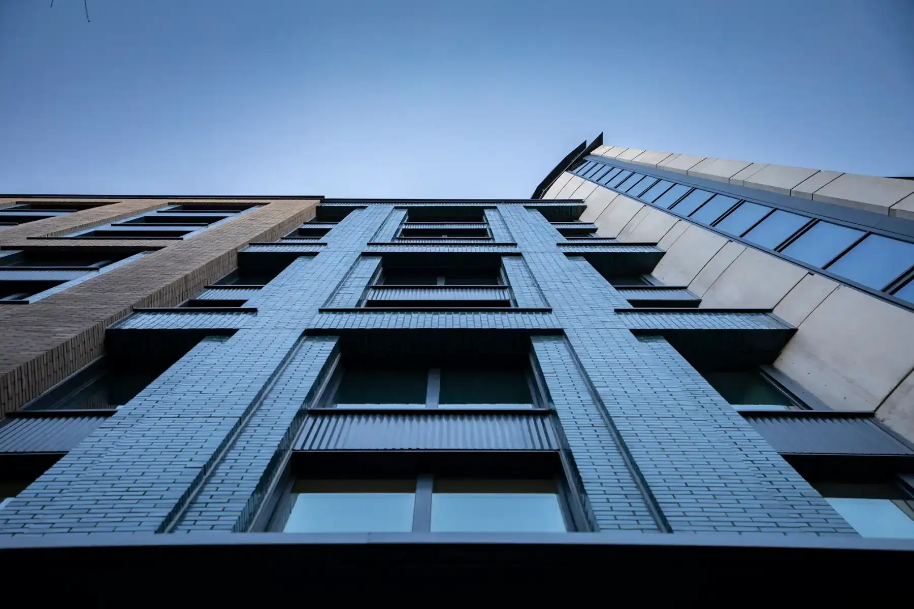 10 Brindley Place - MechSlip and Brick Slips - Leicester Grey Stock, Atlas Dark Grey and Blue Glazed