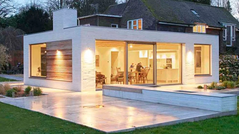 The Cottage, Broadleas, Reigate - Architectural Masonry, Shot-Blasted, Ivory, Linear Bricks