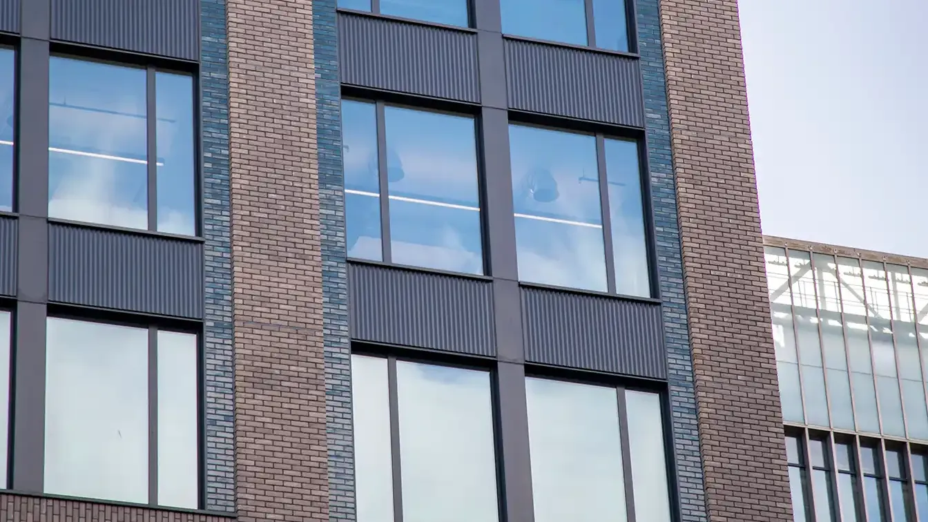 10 Brindley Place - MechSlip and Brick Slips - Leicester Grey Stock, Atlas Dark Grey and Blue Glazed