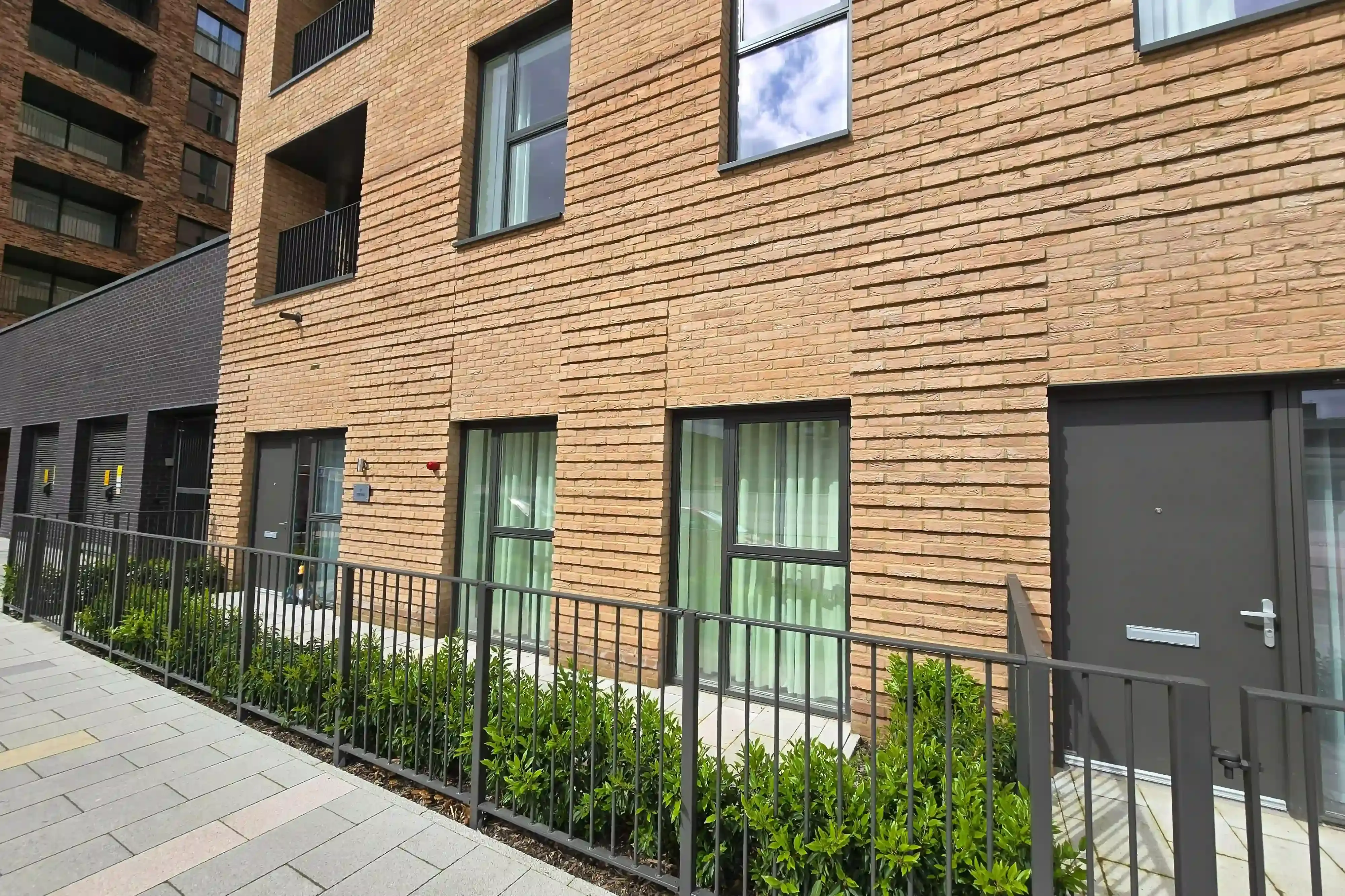 Redrow Colindale Gardens, Block A C and D - Brick type used: Ivanhoe Westminster, Bradgate Light Buff, Himley Ebony Black, Bradgate Medium Grey