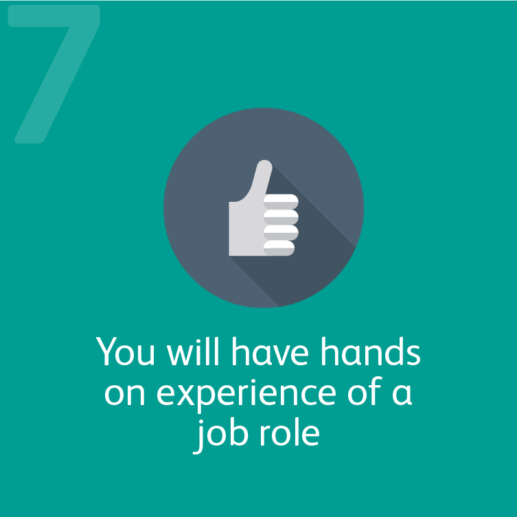 7 You will have hands on experience of a job role