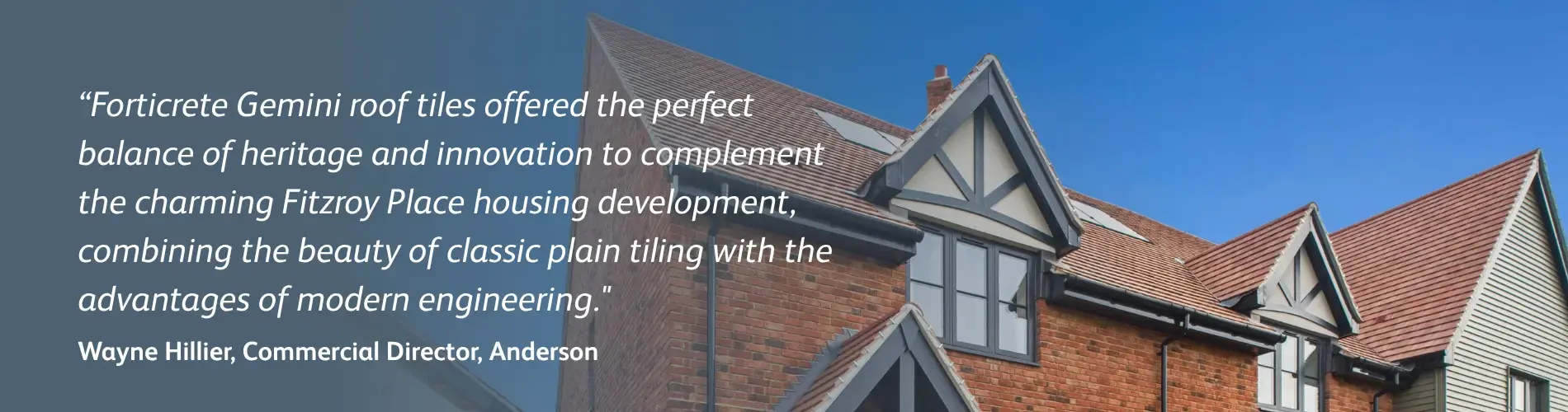 Fitzroy place case study customer testimonial about Forticrete Gemini roof tiles