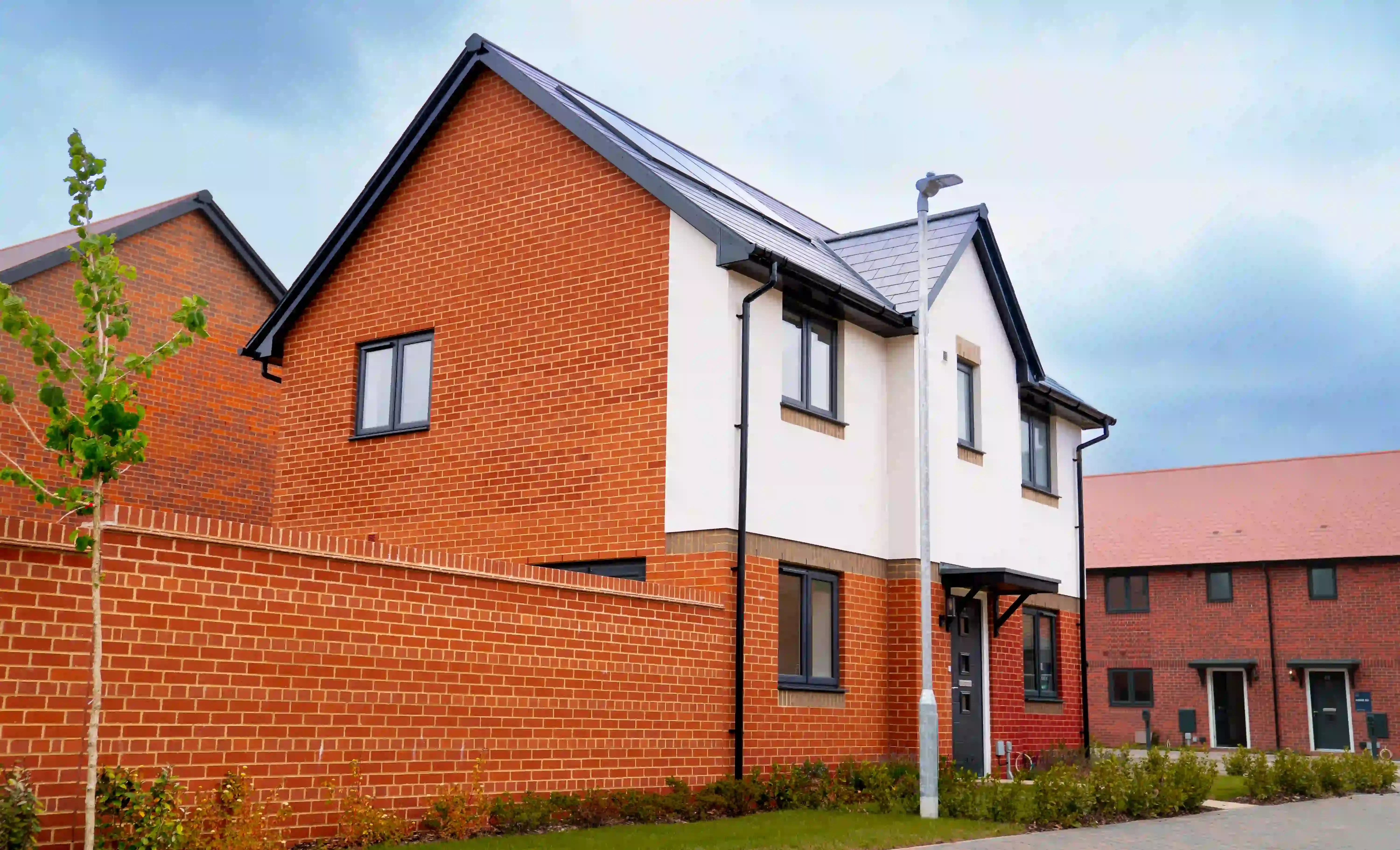 Crest Nicholson - Newlands Place - Ibstock Leicester Grey Stock, Mercia Orange Multi, Grampian Red bricks