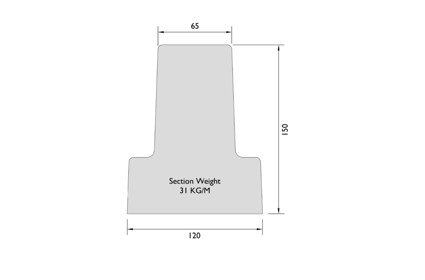 150Hx120W floor beam drawing