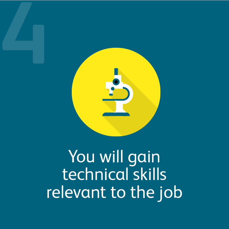 4 You will gain technical skills relevant to the job