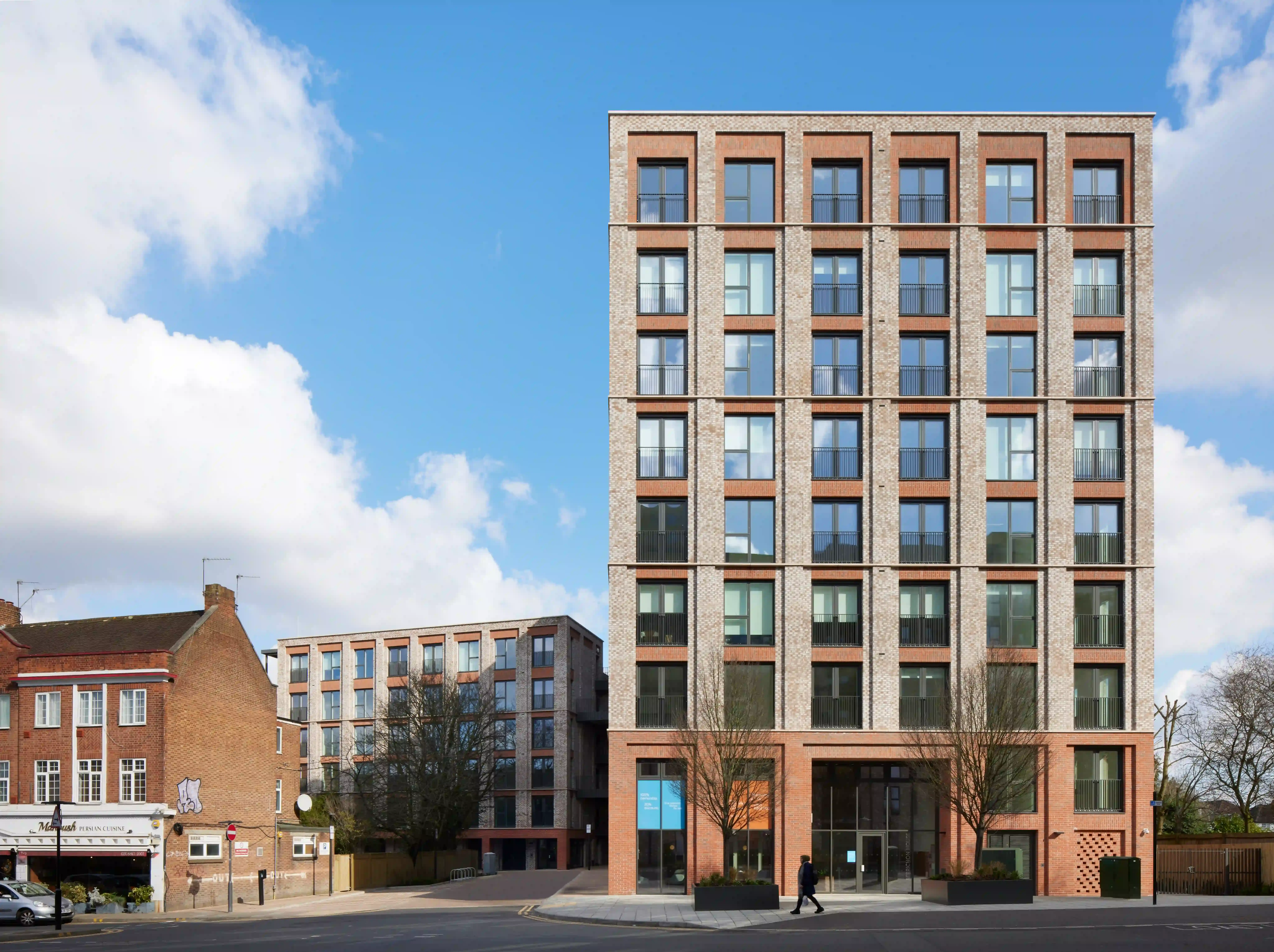 Sheepcote Road Harrow for Pocket Living using Ibstock's Shoreham Red Multi bricks