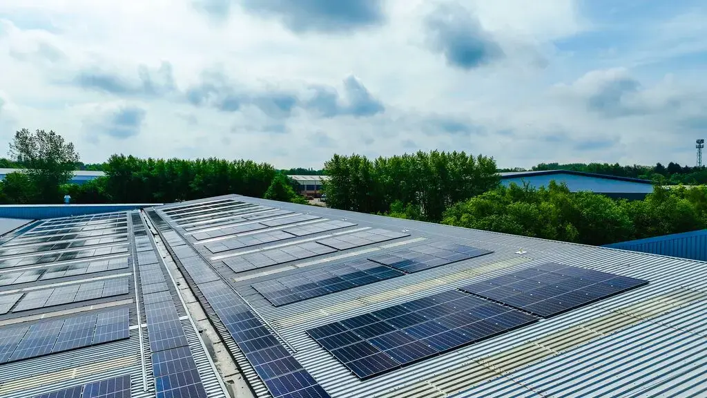 Atlas factory roof solar panels