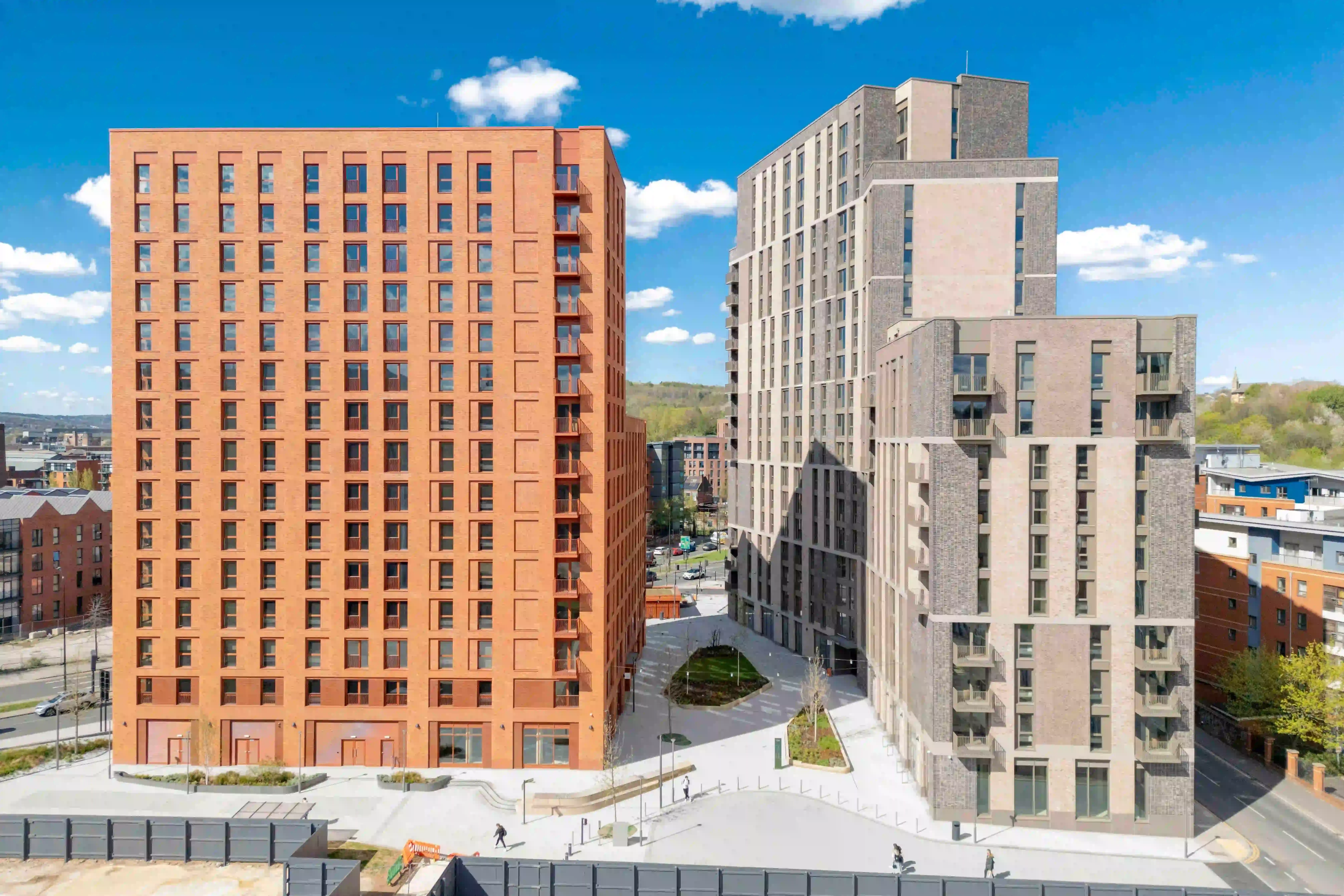 STOFIX facade system Reference, Soho Yard, Sheffield, UK, Drone