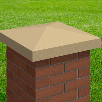 Ibstock Cast Stone Apex Pier Cap on Wall