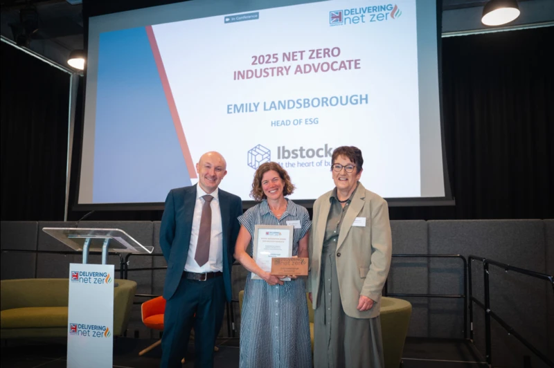 Emily Landsborough, Head of ESG, received award for 2025 Net Zero industry advocate
