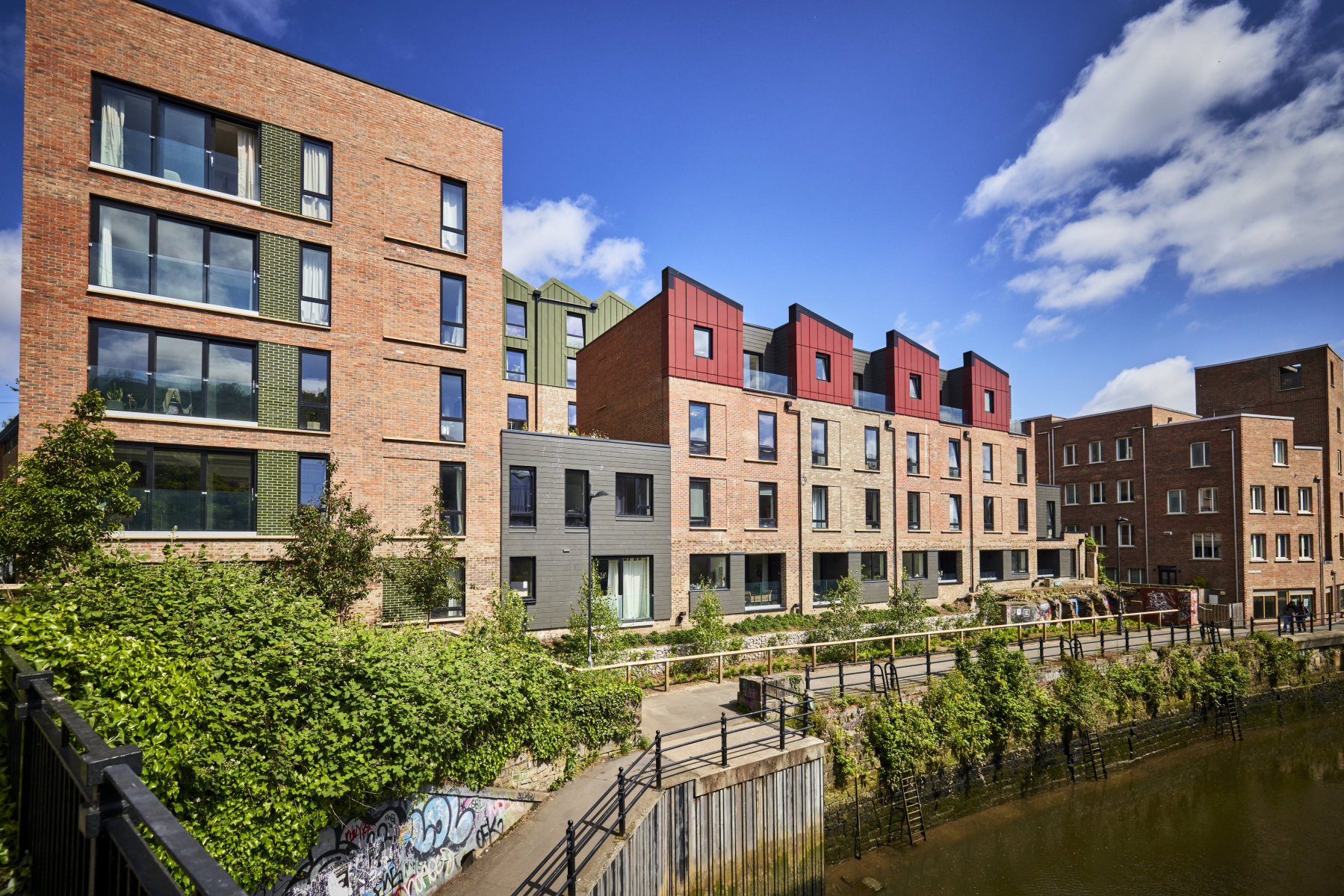 Ouseburn Quays - Bricks: Birtley Olde English Grey, Birtley Northern Buff, Commercial Red, Ibstock Glazed Copper