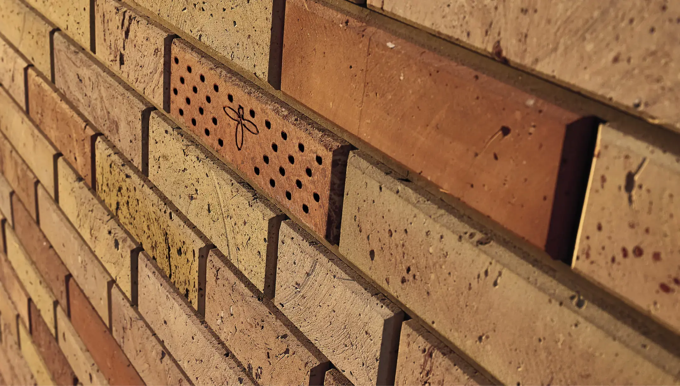 clay bee habitat brick in wall