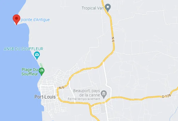 Carte interactive pointe Antigue Port-Louis