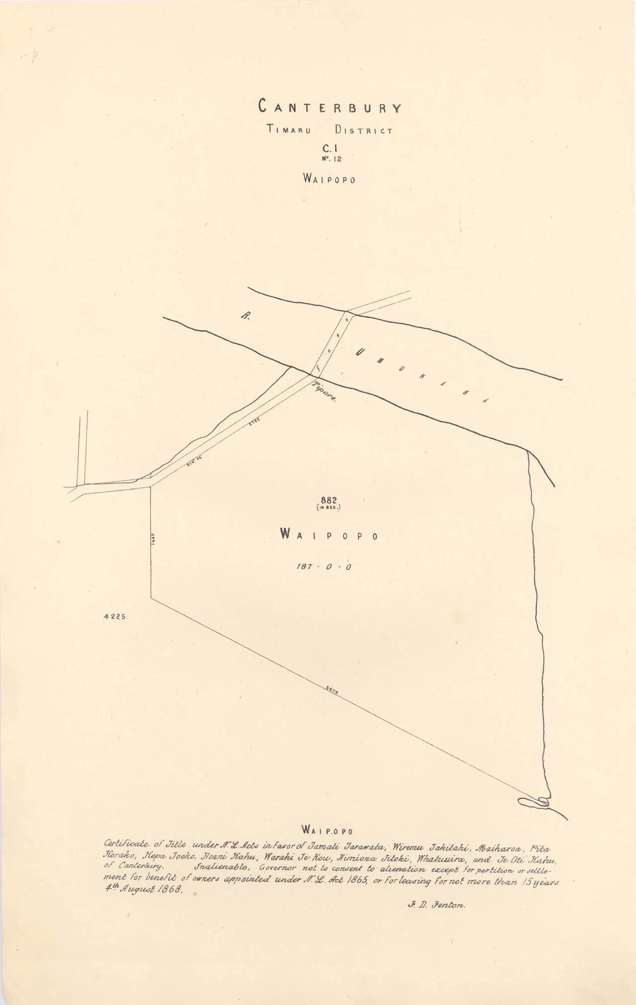 Reserve 882 - Waiporo - 1870