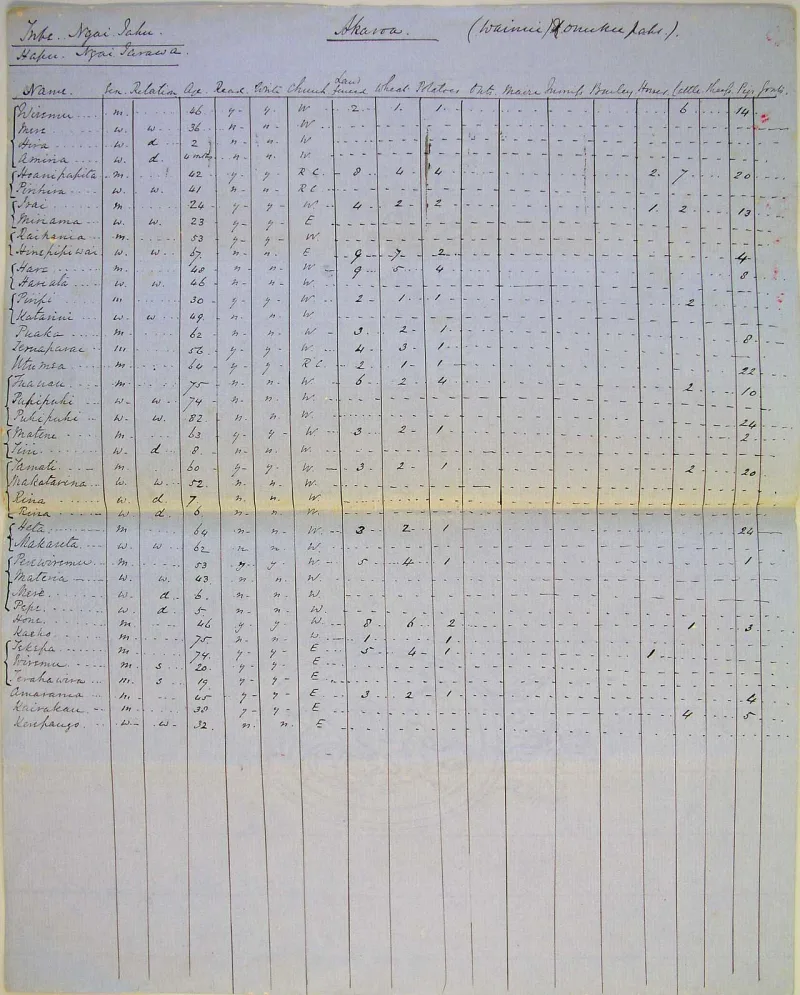 Population at Akaroa [Wainui and Onuku pahs (sic) - see also item 38] - Page 2
