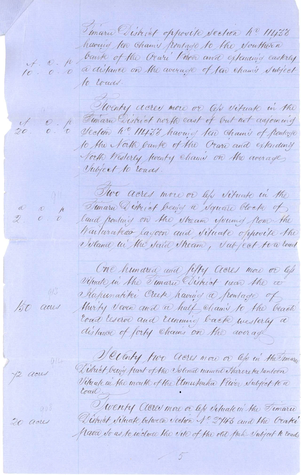 Descriptions Arowhenua Reserves Awarded - 1868 - Page 5