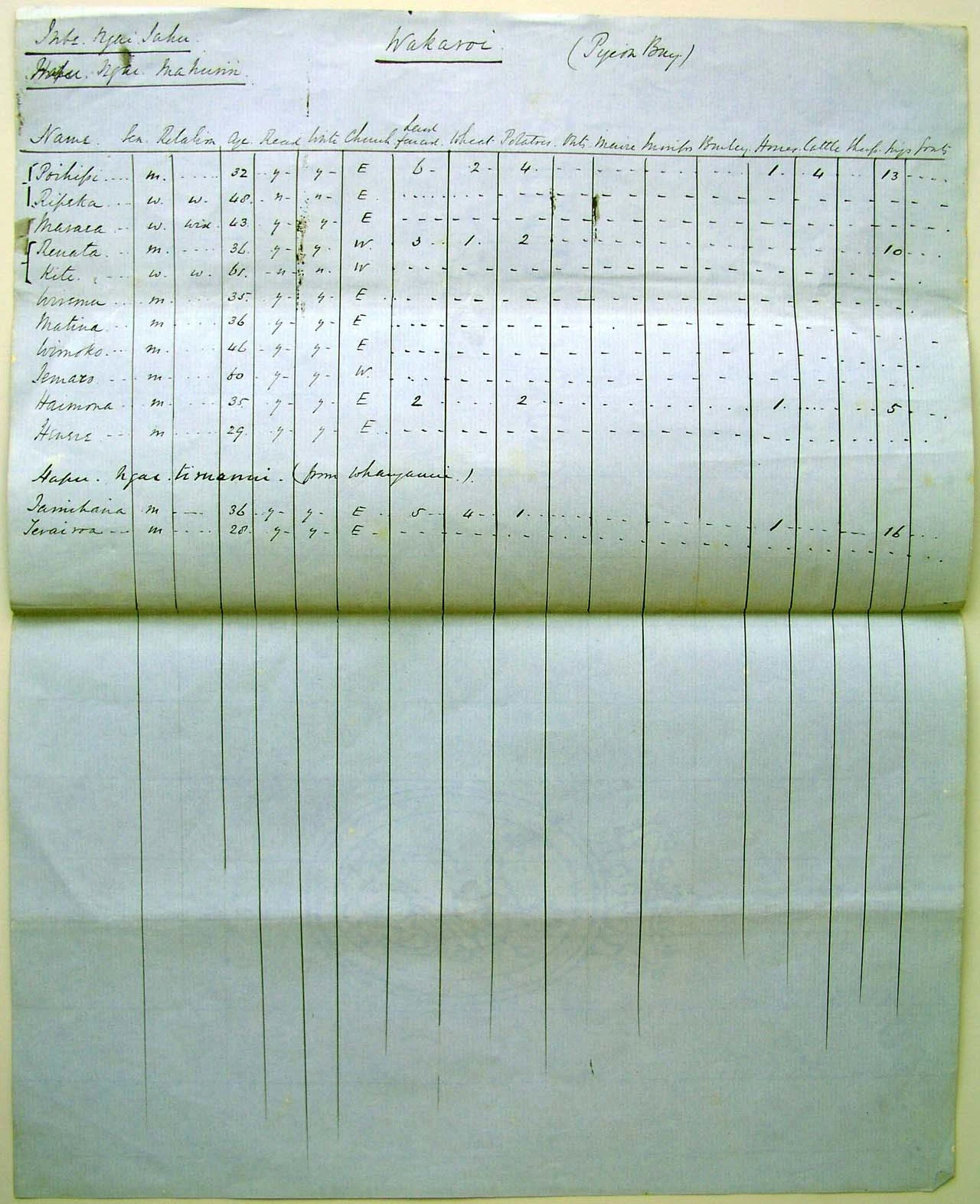 Population at Wakaroa page 1