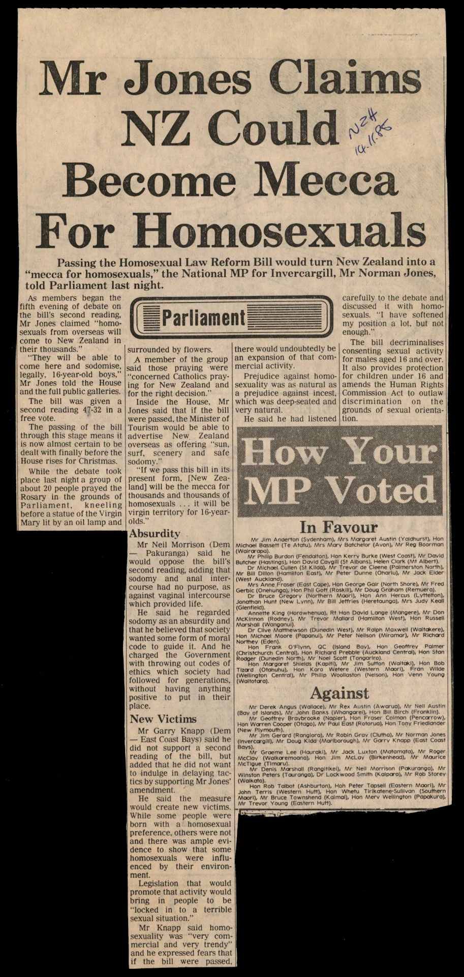 Old newspaper clipping