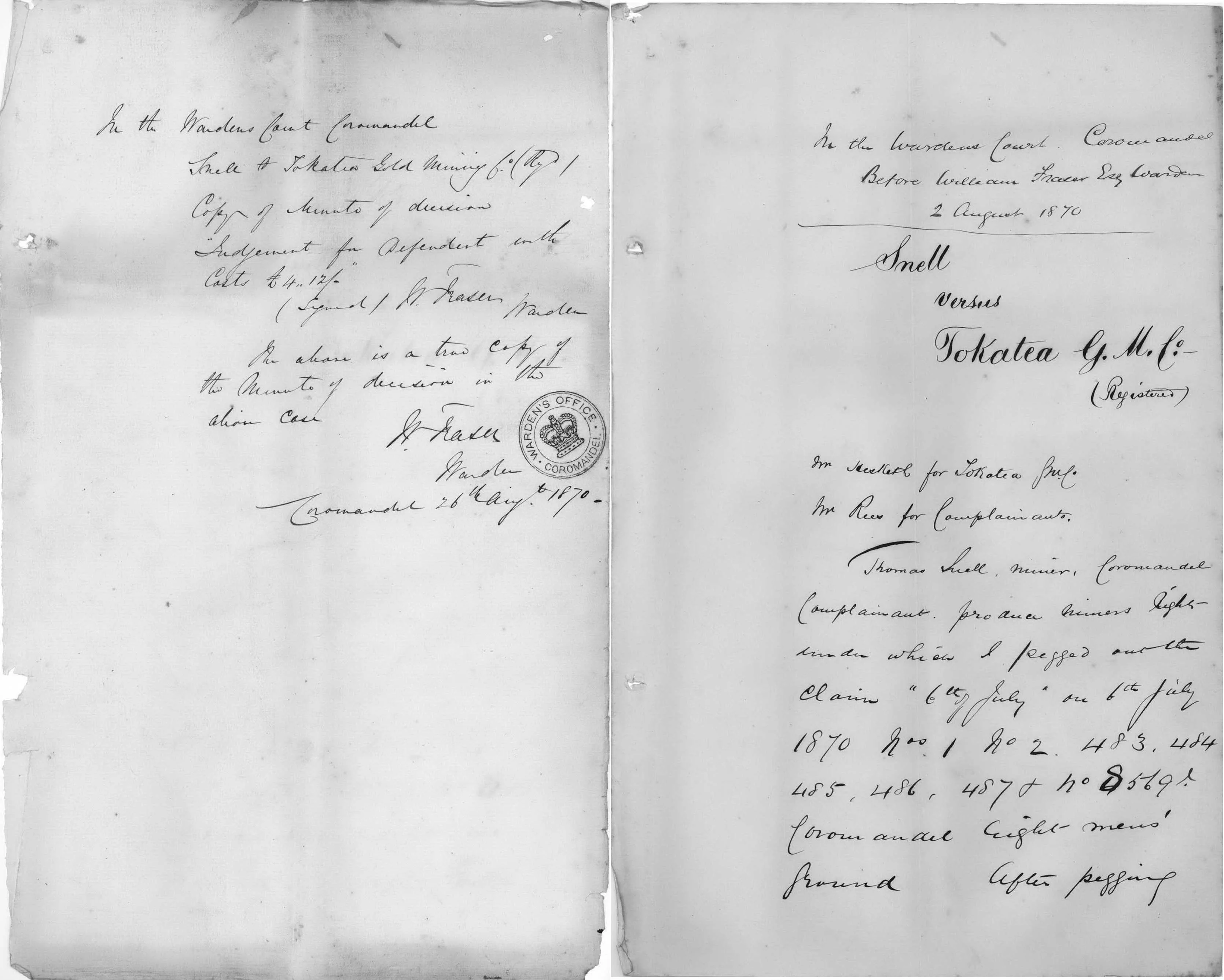 Scanned black and white handwritten file.