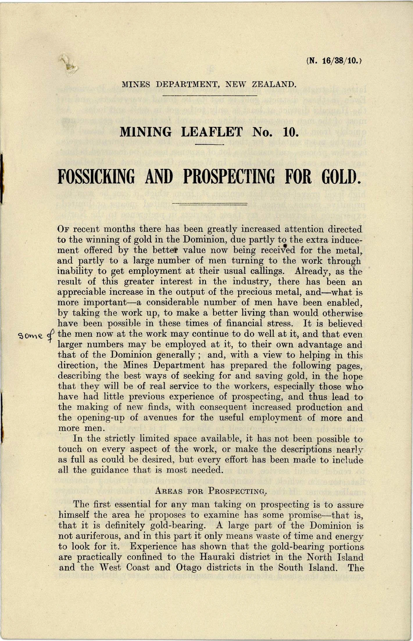 Excerpt from handwritten leaflet