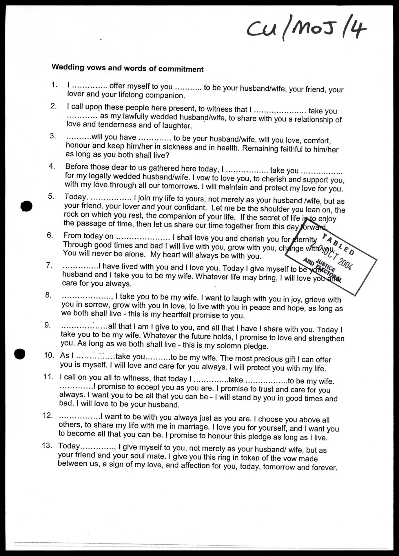 Photocopy of a document.