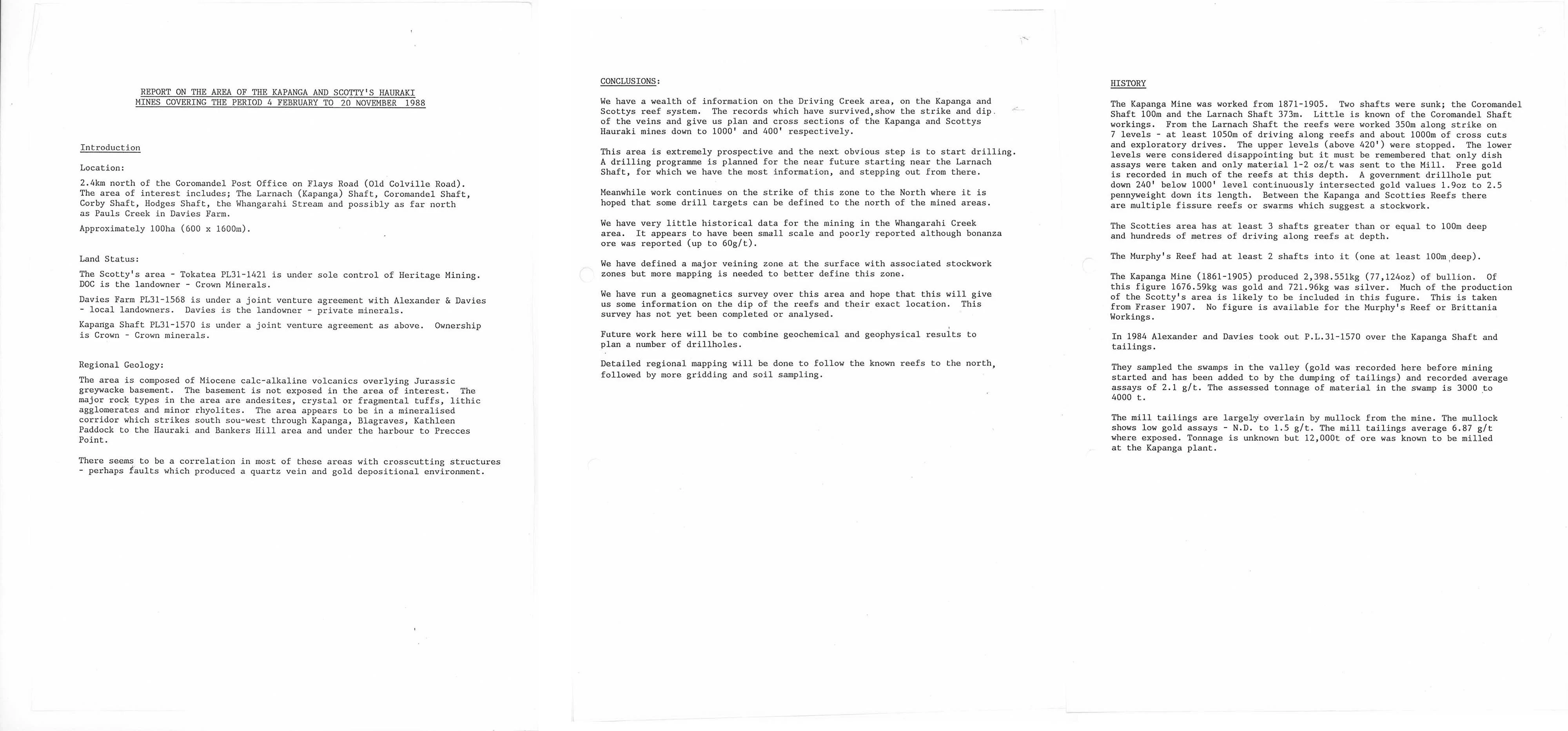 Three typewritten pages applying for prospecting, mining and exploration licenses.